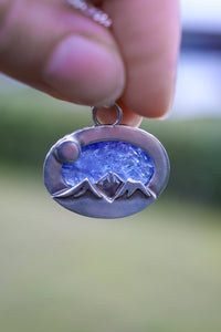 Mountains at Dusk Reversible Necklace with Tanzanite