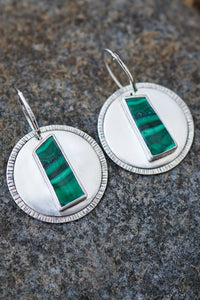 Sunlit Fern Reversible Earrings with Malachite **Discounted**
