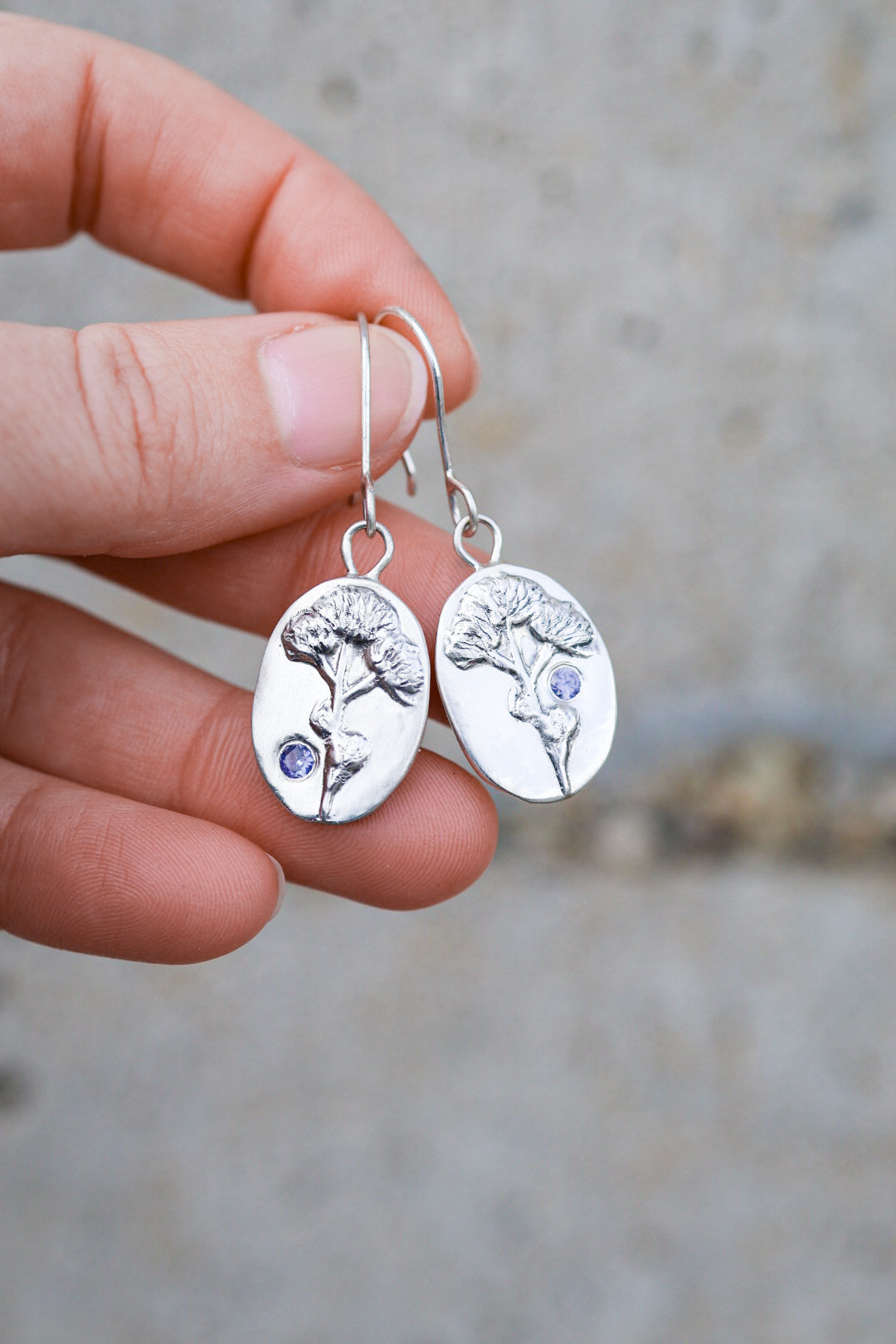 Floral Bouquet Earrings with Ceylon Sapphire
