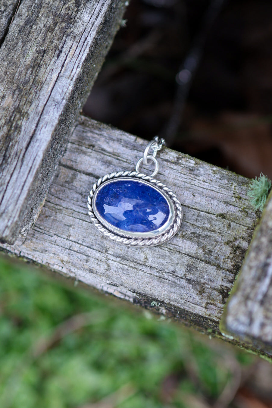 Mountains at Dusk Reversible Necklace with Tanzanite