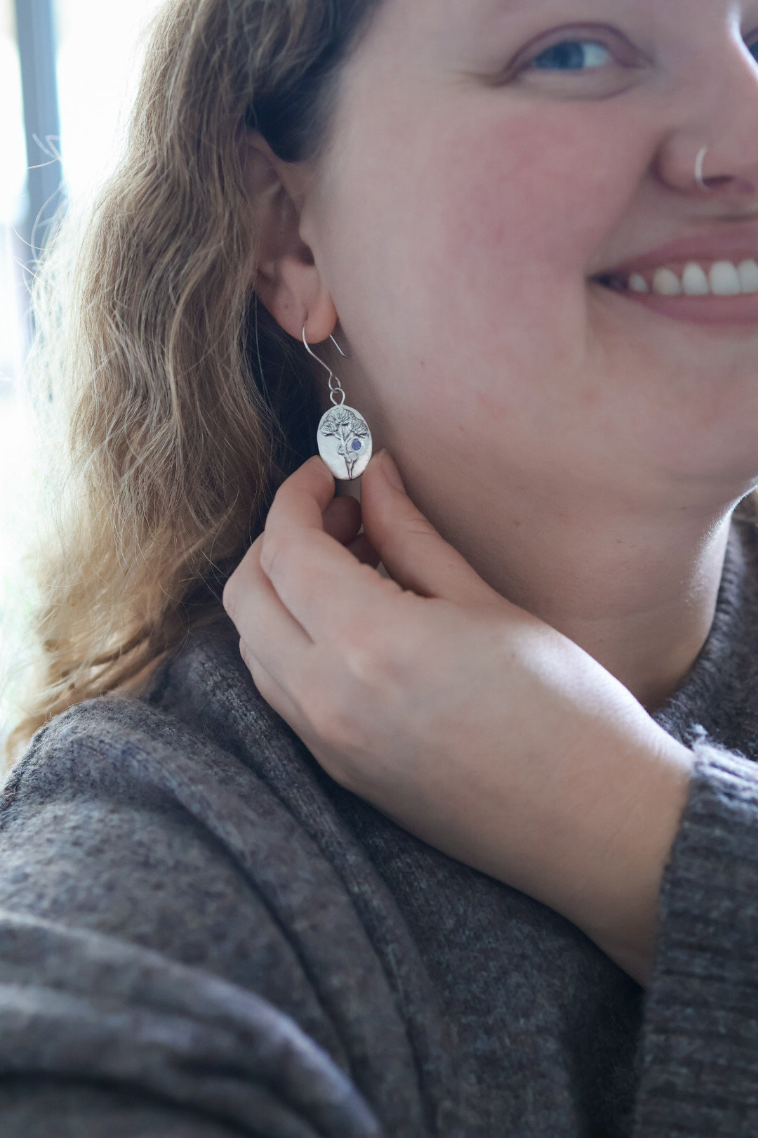 Floral Bouquet Earrings with Ceylon Sapphire