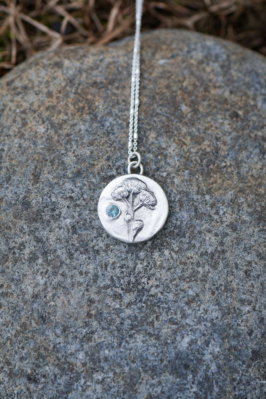 Floral Bouquet Necklace with Sapphire
