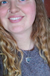 Moonlit Mountains Reversible Necklace with Moss Agate