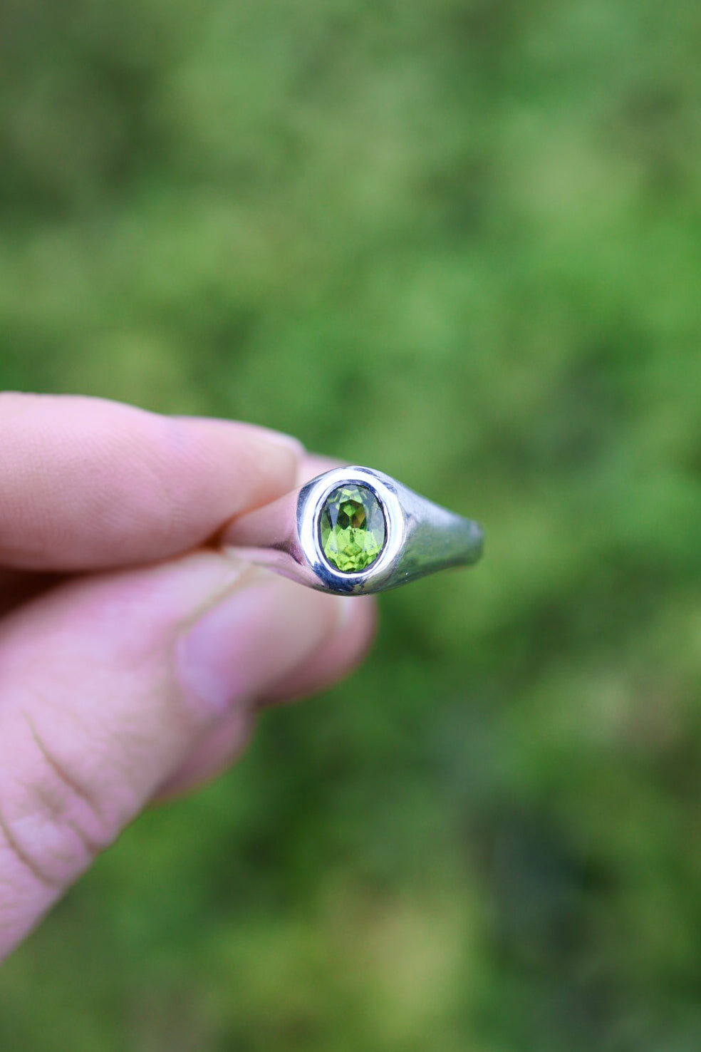 Peridot Signet Ring- Size 7