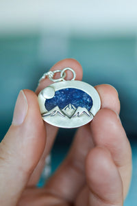 Mountains at Dusk Reversible Necklace with Tanzanite