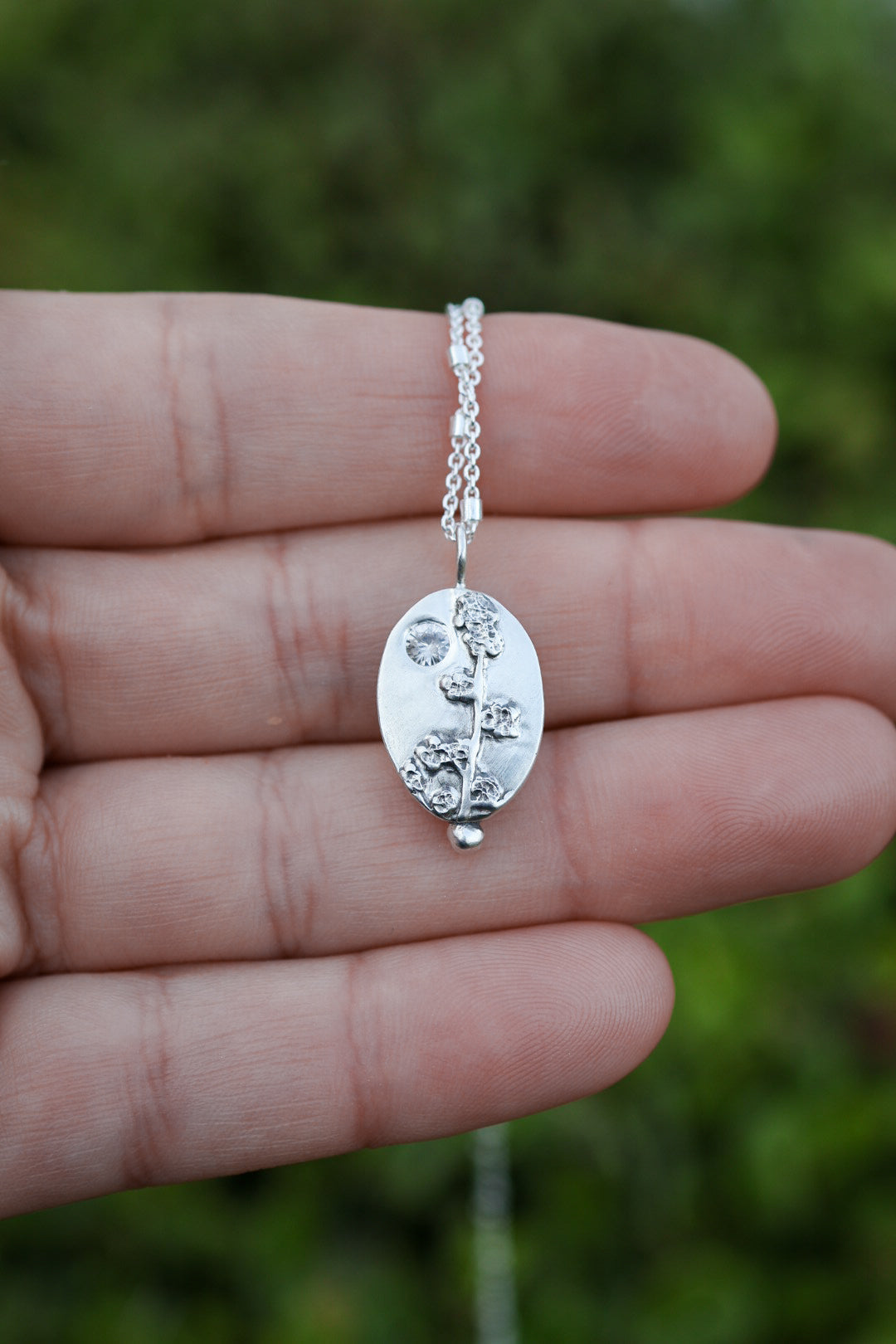 Moonlight Lupine Necklace with Zircon