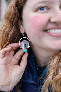 Lunarscape Earrings with Opalized Wood