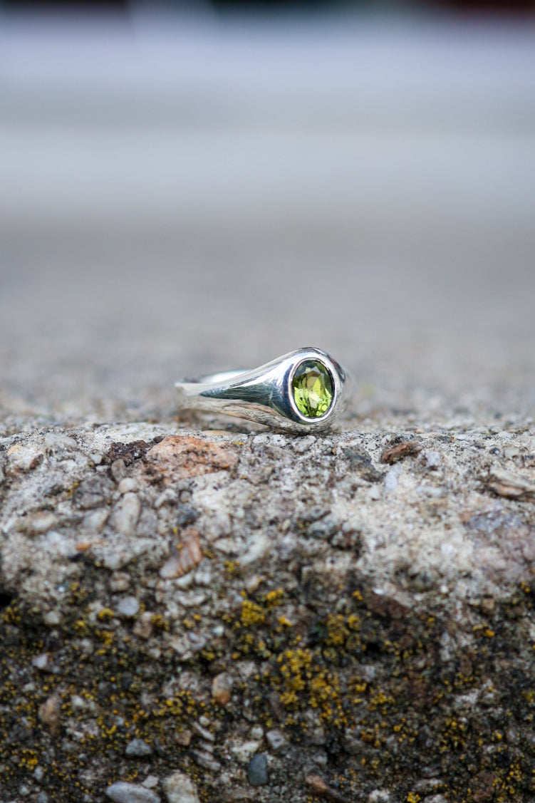 Peridot Signet Ring- Size 7
