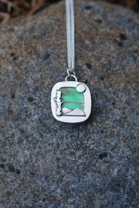 Aurora Birch Reversible Necklace with Variscite