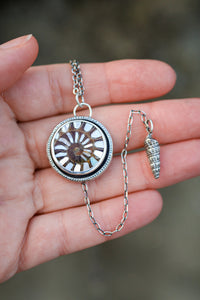 Sea Siren Necklace with Ammonite & Mother of Pearl Inlay