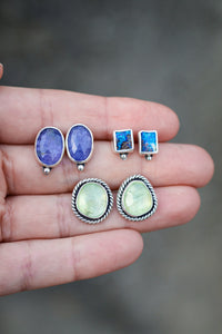 Prehnite Stud Earrings