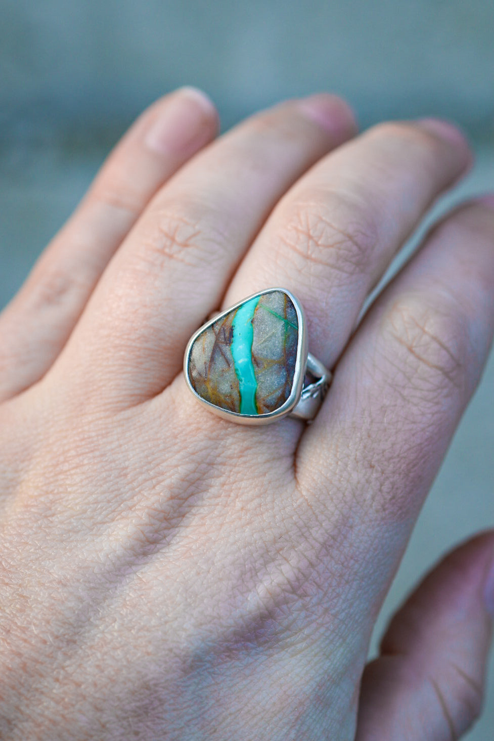 Mountain Rivers Ring with Royston Ribbon Turquoise- Size 7.25