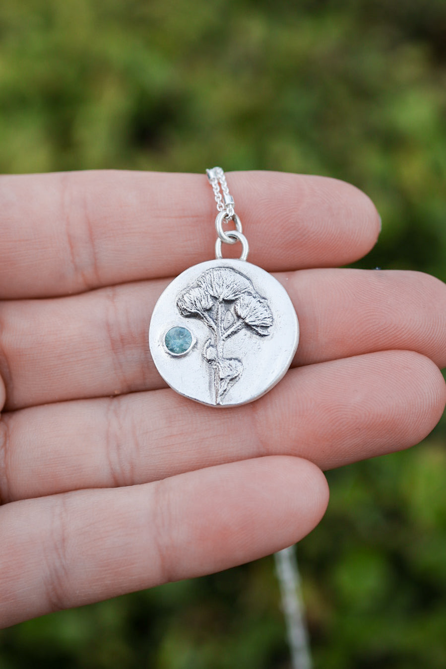 Floral Bouquet Necklace with Sapphire