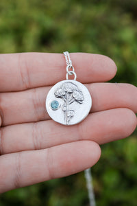 Floral Bouquet Necklace with Sapphire