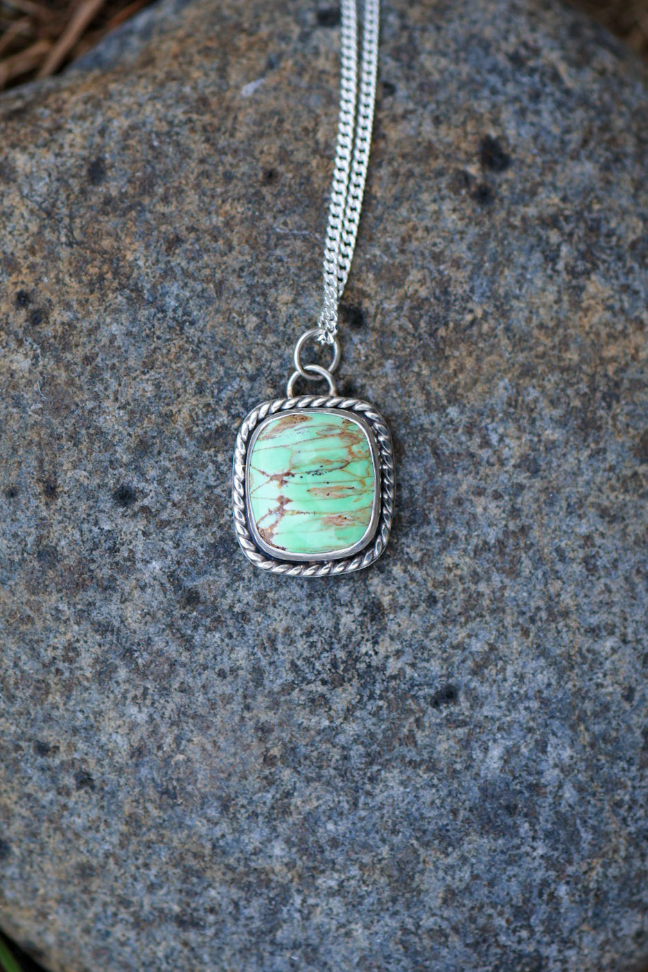 Aurora Birch Reversible Necklace with Variscite