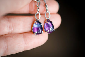 Crocus Bloom Convertible Earrings with Fluorite