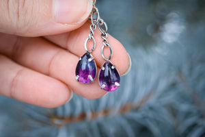 Crocus Bloom Convertible Earrings with Fluorite