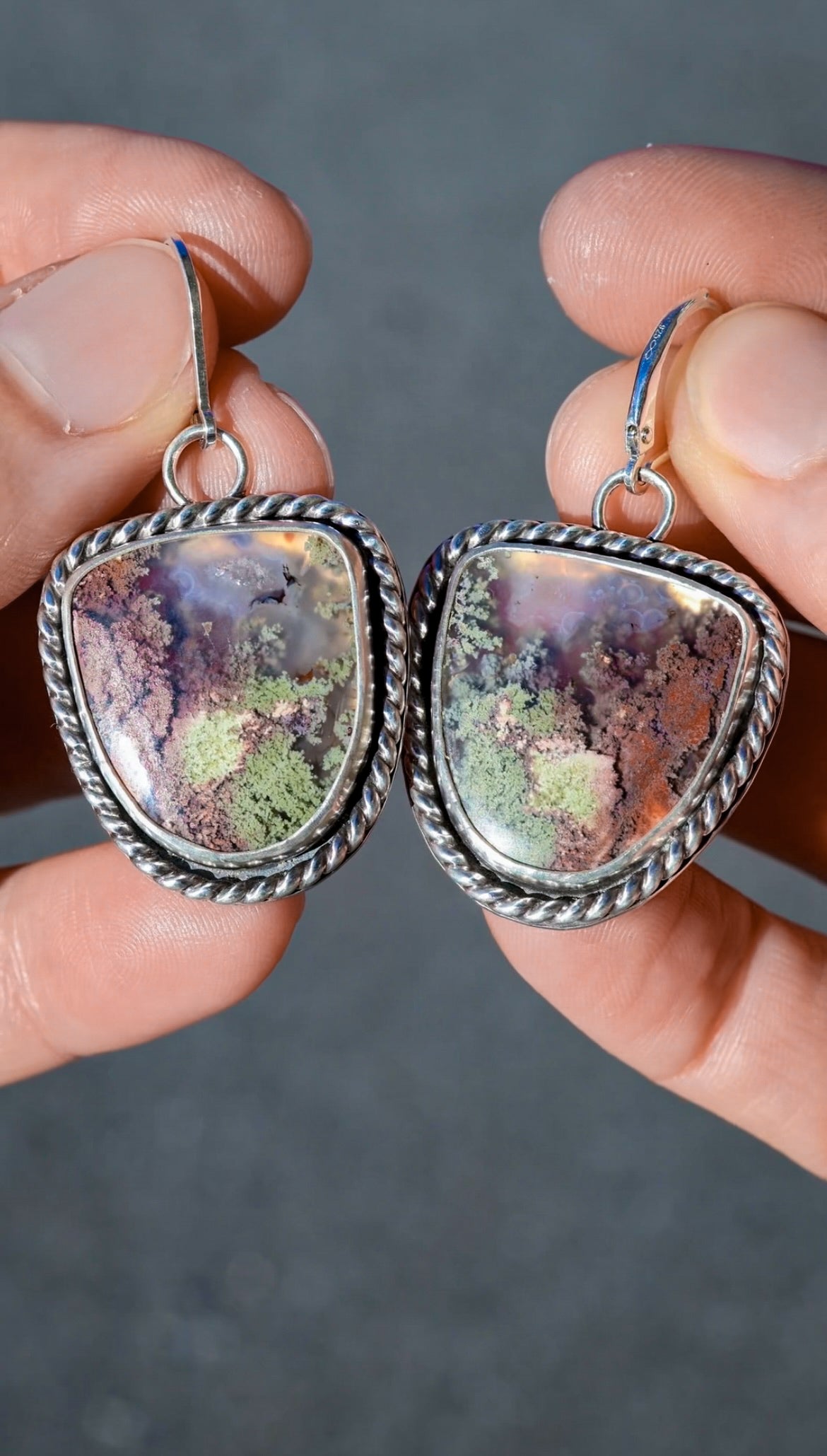 Reef Magic Reversible Earrings with Moss Agate