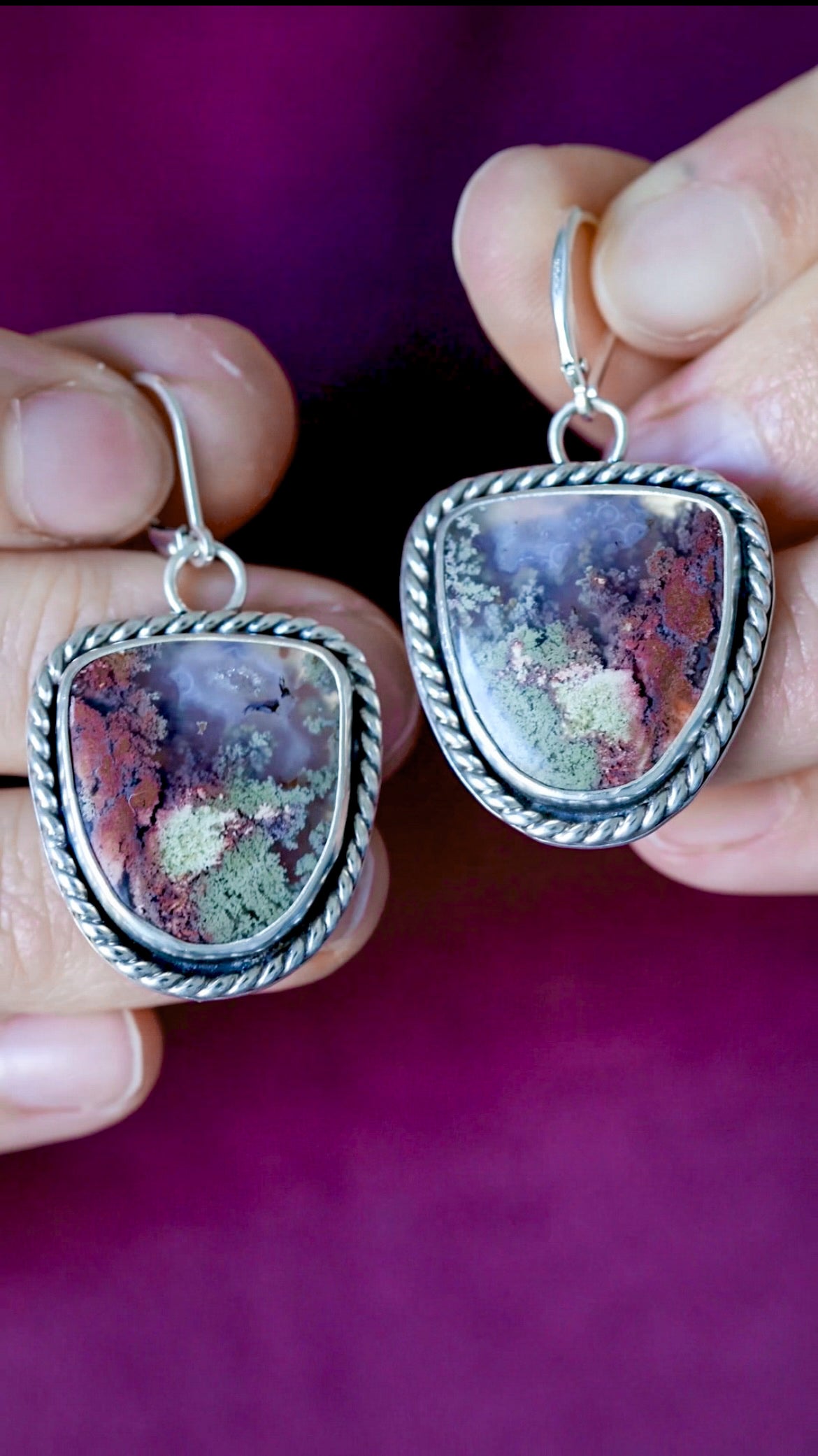 Reef Magic Reversible Earrings with Moss Agate